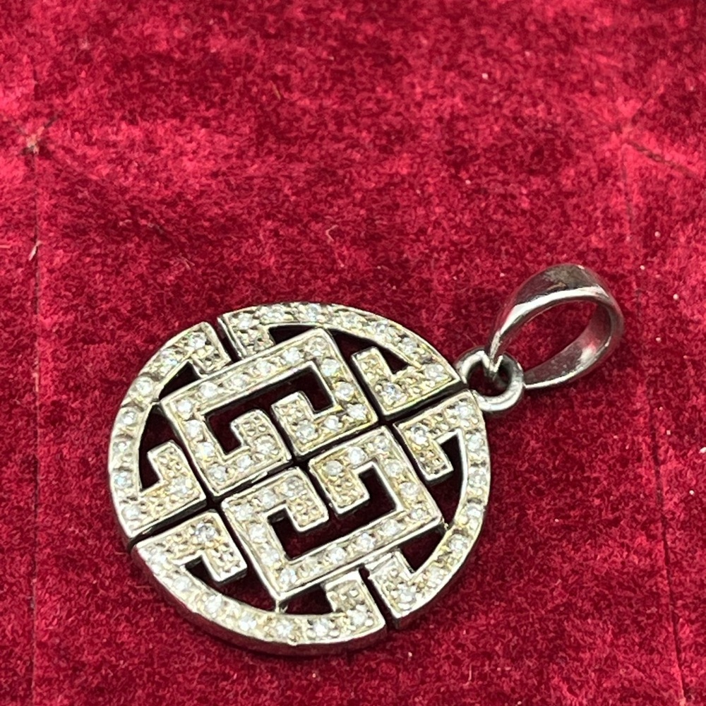Vintage Affinity 925 Sterling Silver Real Diamond Pendant - Picture 10 of 16